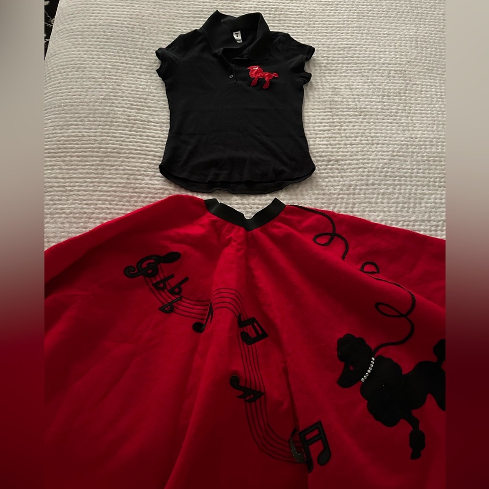 50s poodle skirt and polo
